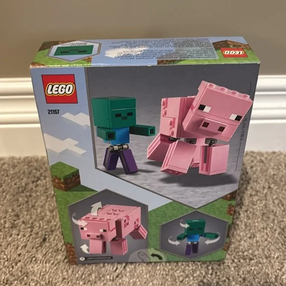 SOLD Lego BigFig Creeper and Ocelot + 
BigFig Pig with Baby Zombie - Picture 6 of 9